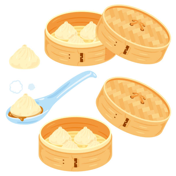 小籠包シルエット イラストの無料ダウンロードサイト「シルエットAC」