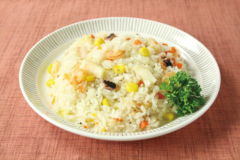 電子レンジでヘルシー・シーフードピラフ小清水裕子の美肌＆ダイエットレシピ☆忙しい人のために