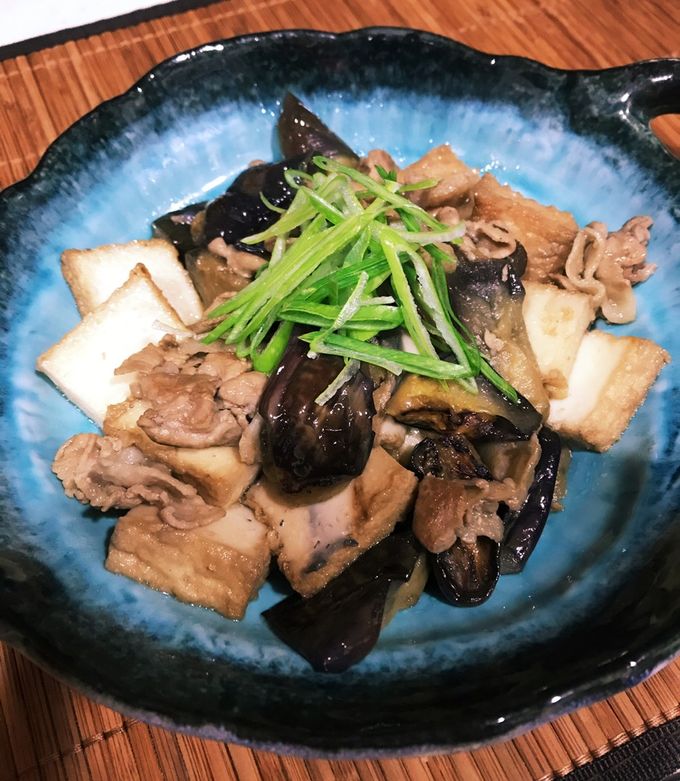 豚肉となすと厚揚げのオイスター炒め ガッツリご飯がすすむ♡