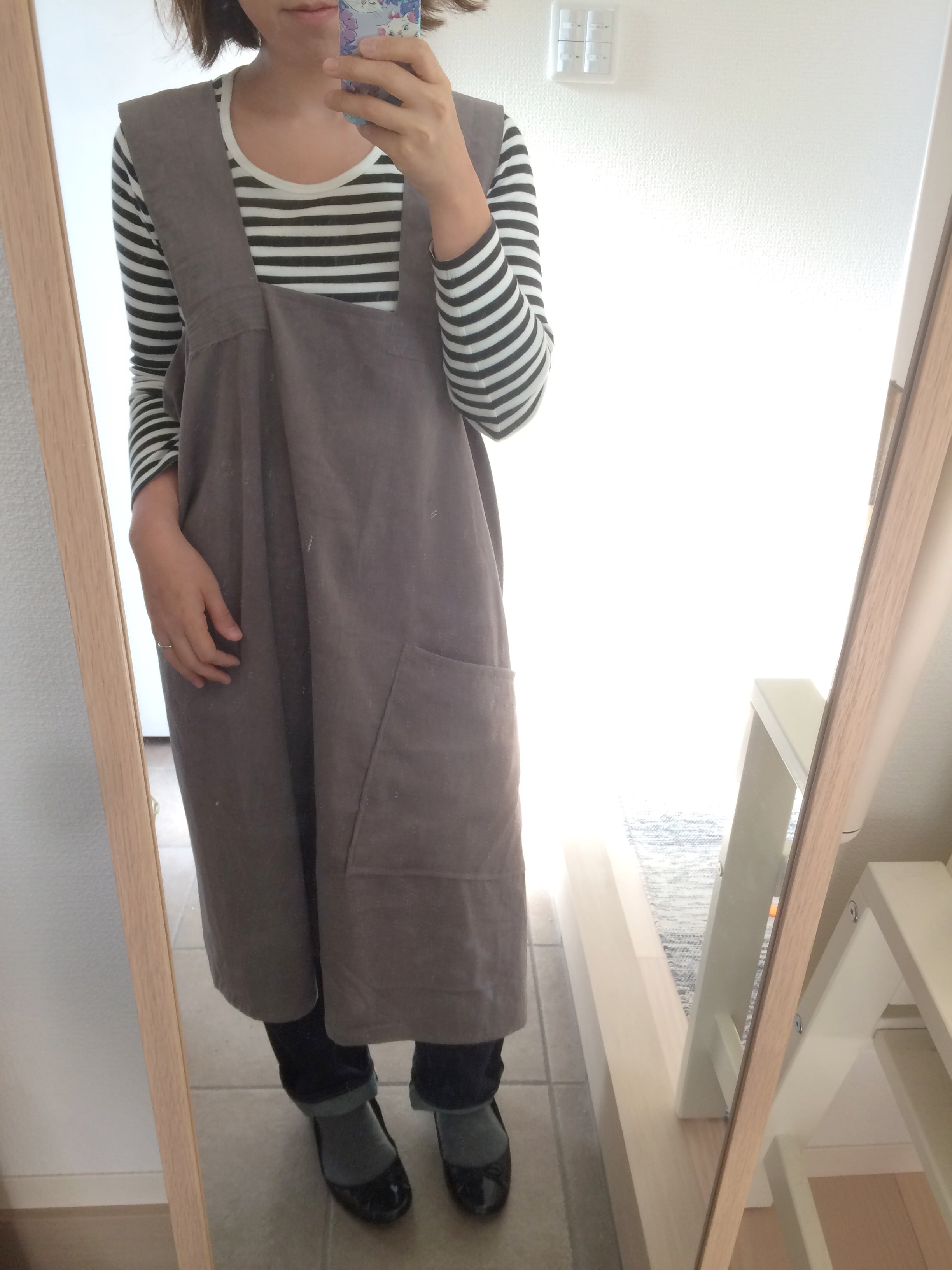 簡単！くるっとエプロン 大人用 の製図・型紙と作り方nunocoto fabric