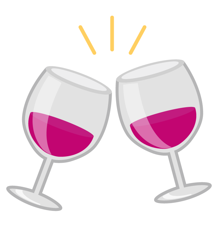乾杯 シャンパン スパークリングワイン：イラスト無料