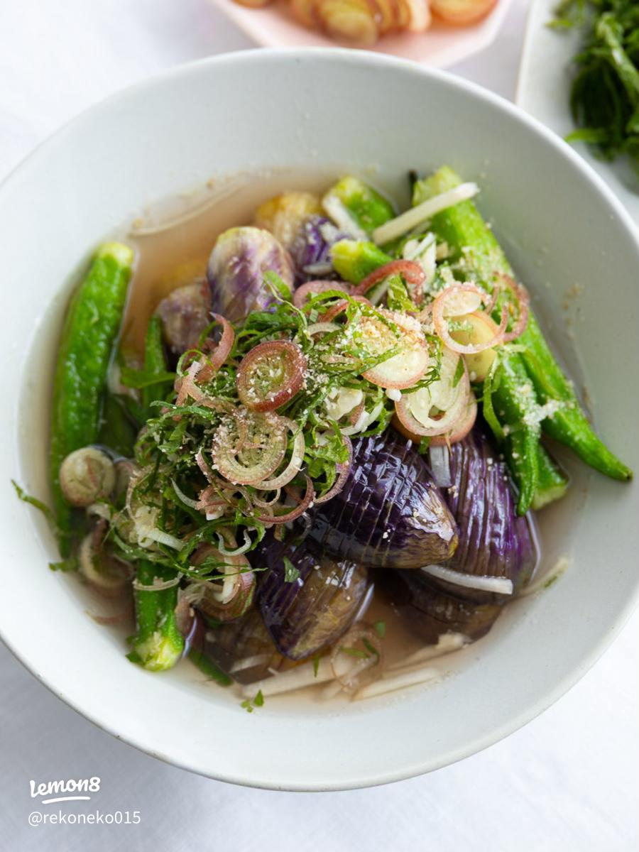 ピーマンとナスとオクラの揚げ浸し