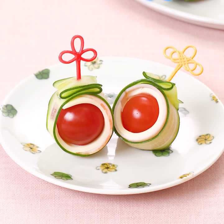 お弁当に♪きゅうりとミニトマトのピンチョス