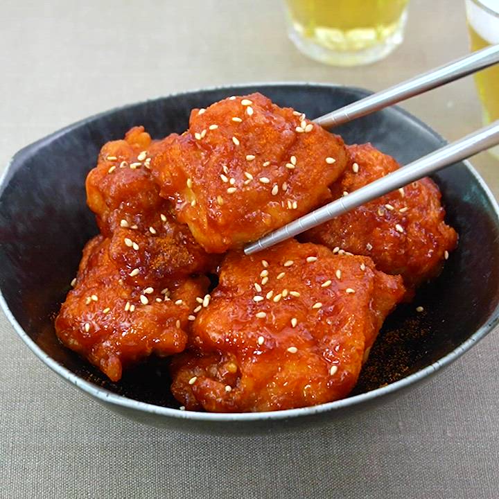 鶏胸肉で作るヤンニョムチキンステーキが激うま 高タンパク、低脂質、ダイエットにも