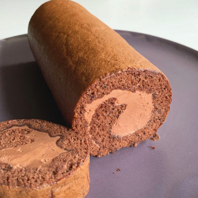 くるくる可愛いチョコロールケーキ
