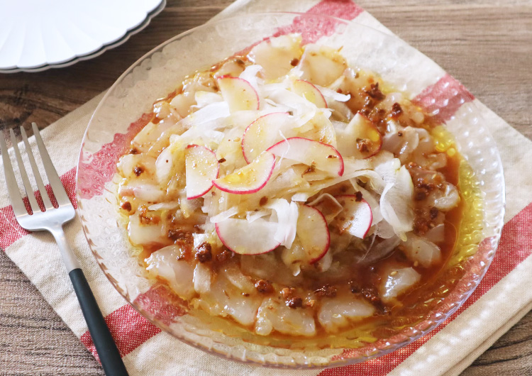 簡単！鯛と玉ねぎのカルパッチョ風 by なの花薬局 北海道クックパッド簡単おいしいみんなのレシピが392万品