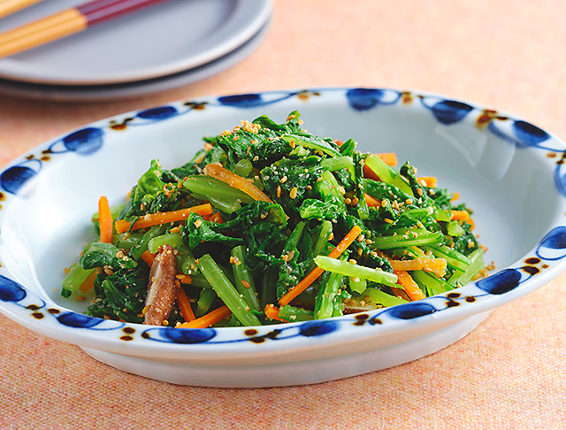 小かぶらの葉のごま和え☆節約常備菜に