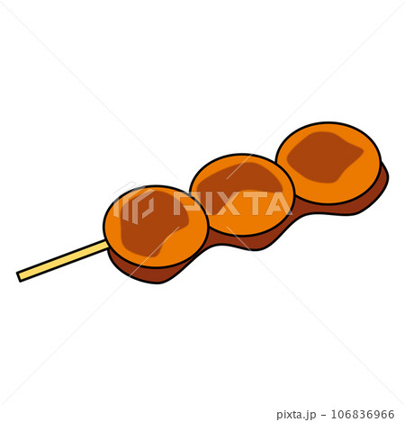 紅白饅頭イラストのフリー素材イラストイメージ