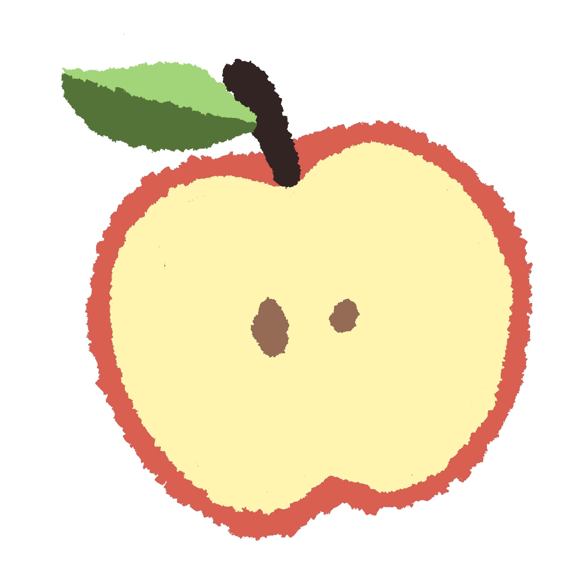 果物のリンゴのアイコン 線画カラー の無料イラスト透過PNG・商用利用OKイラストセンタ