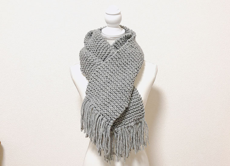 かぎ針編みマフラーの編み方 100均毛糸で簡単にサクサク編める♪