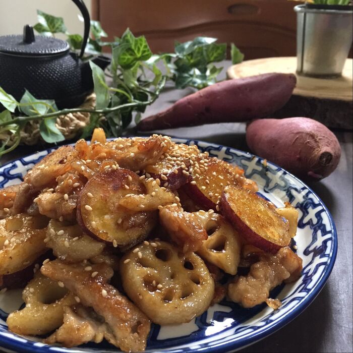豚肉とサツマイモの黒酢酢豚