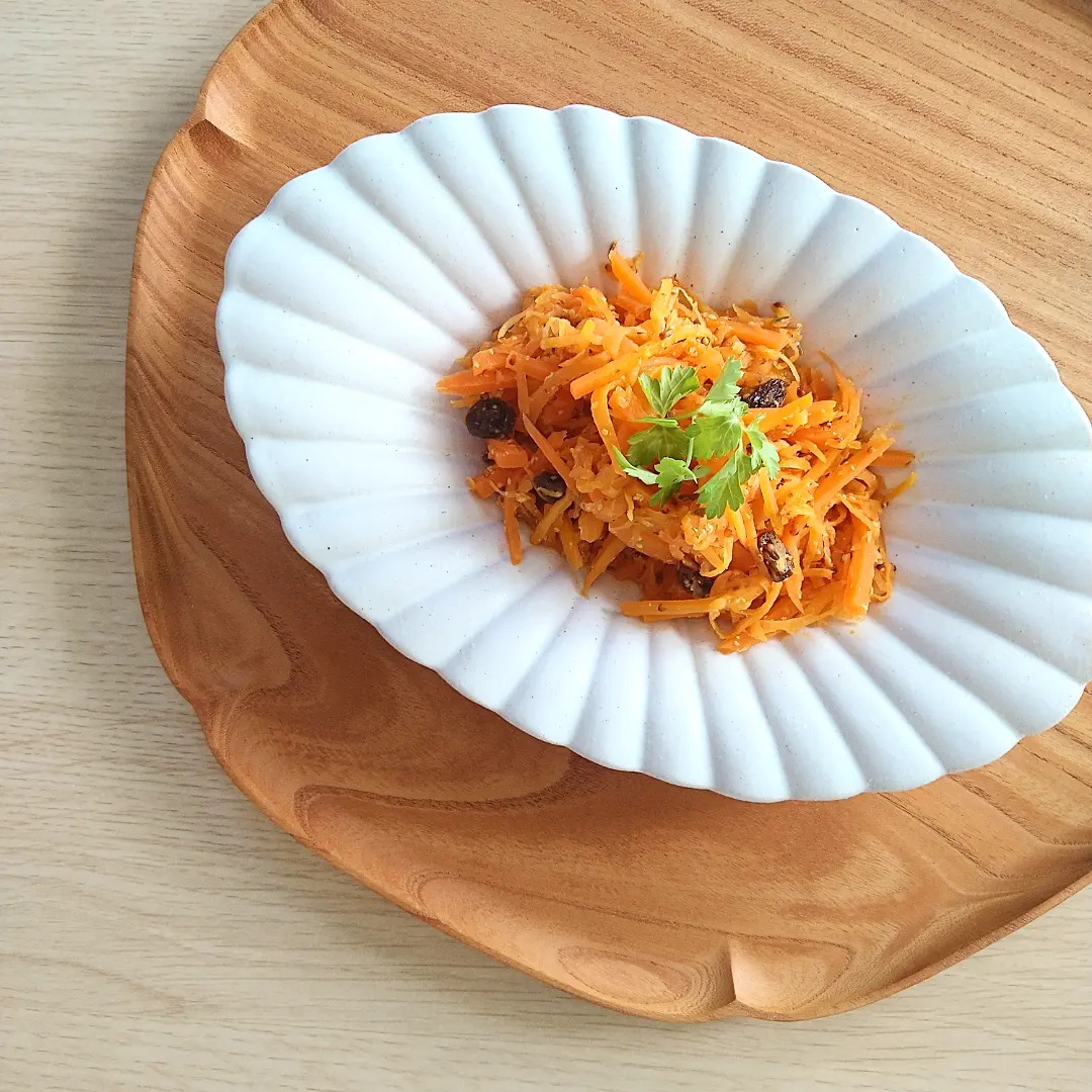 包丁不要♡3分de下拵え♡ハニーマスタードのキャロットラペ♡