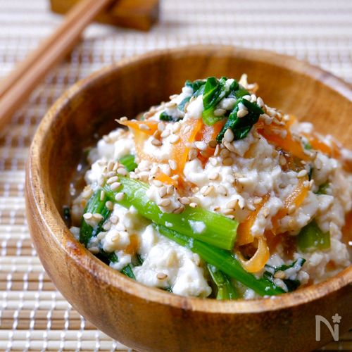 フライパン1つで簡単！ほうれん草の白和え風炒め