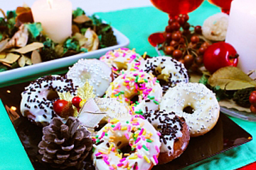 HMで簡単＆時短☆クリスマス焼きドーナツ