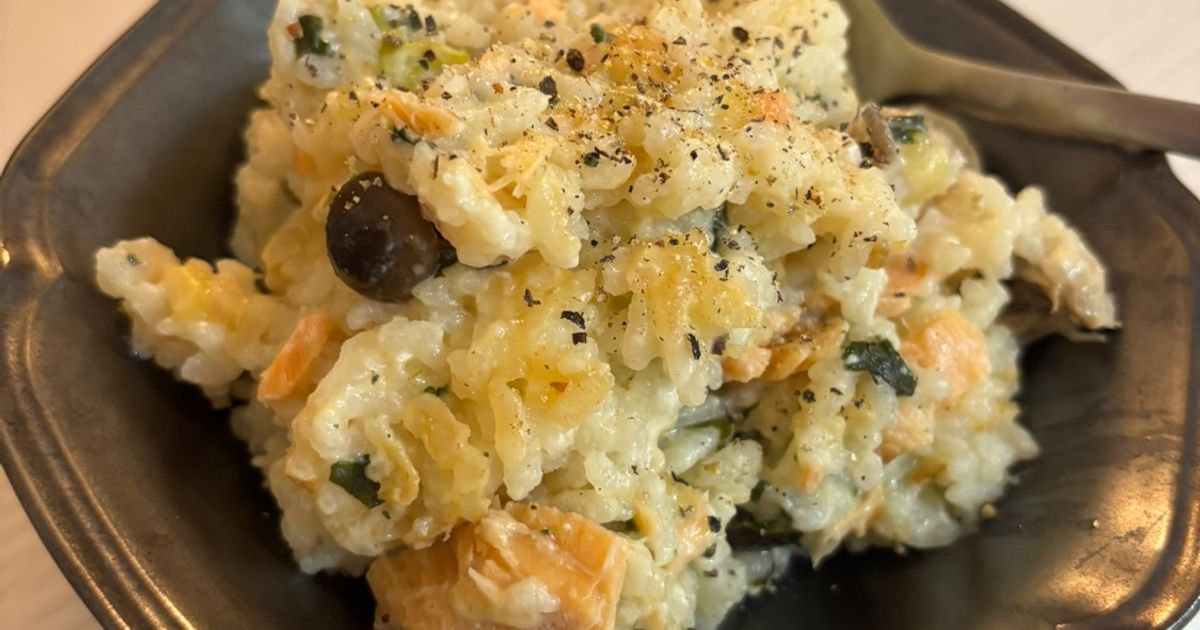 炊飯器レシピ 鮭クリームリゾットTikTok