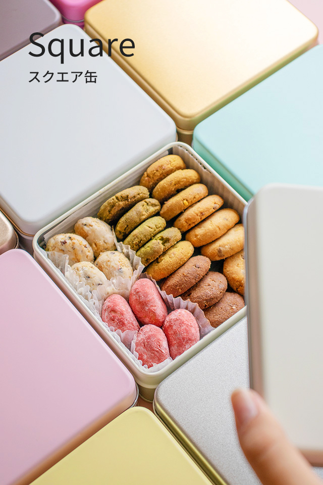 レーステープを使ったクッキー缶のラッピングラッピングcotta＊コッタ