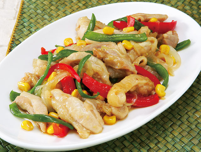 鶏肉とピーマン玉ねぎの中華炒め