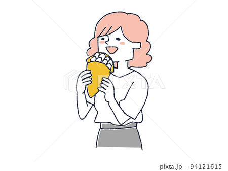 クレープを食べる女性 美味しそうにスイーツを食べている人々のイラスト素材94121615- PIXTA