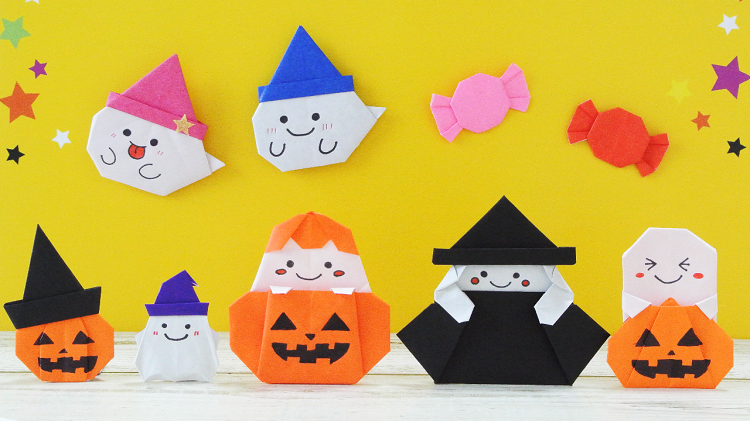 折り紙 ハロウィン おばけ かぼちゃ オバケ カボチャ 簡単 かんたん 折り方 作り方 おりがみ ハロウィーン 可愛い かわいい
