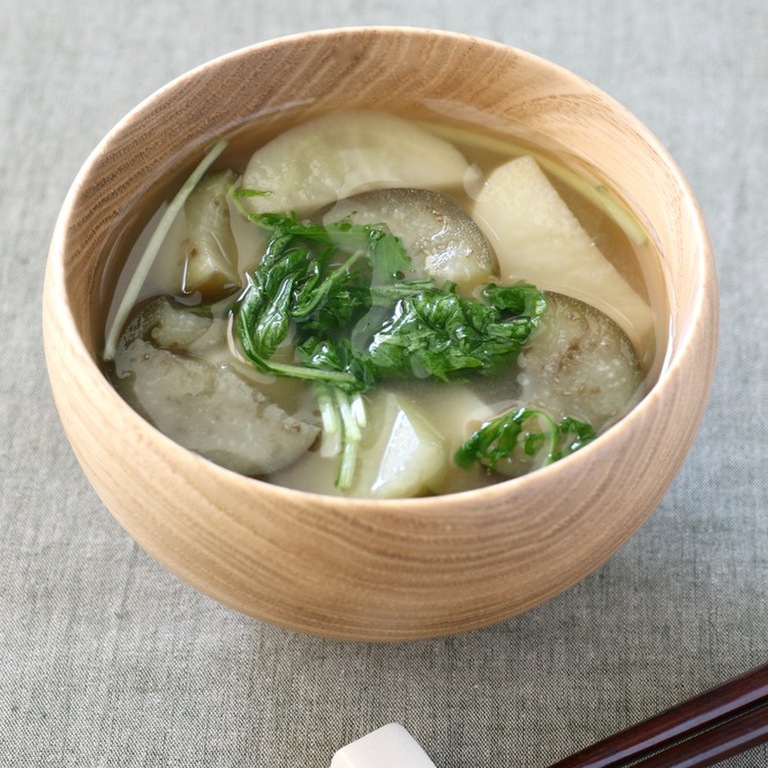 揚げなすの味噌汁透析食.com 管理栄養士が全レシピ考案！透析患者さん向け食事療法総合サイト