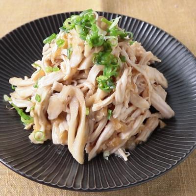 ヘルシー❗️むね肉と舞茸の簡単レンジ蒸し