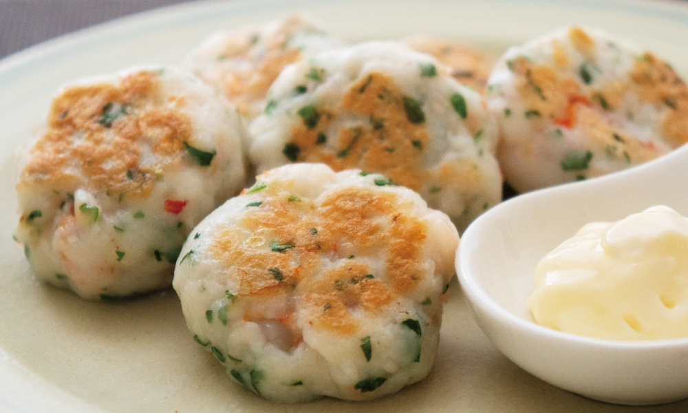 はんぺんとえびすり身のゆば揚げ