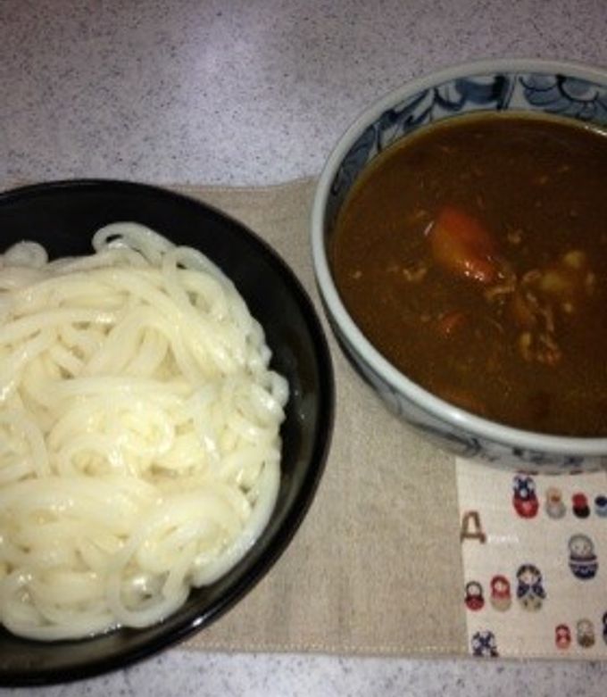 残りカレーで！簡単カレーつけうどん★