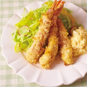 えびレシピ③卵なしの簡単プリプリえびフライ旨い!! 天然エビ パプアニューギニア海産