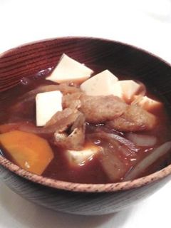 味噌汁♡キャベツ・人参・玉ねぎ・油揚げ