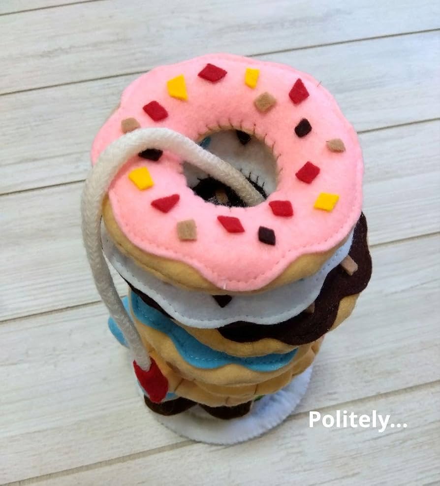 フェルトドーナツ フェルトおままごと ドーナツ フェルトおもちゃ ごっこ遊び おままごとに♪ フェルトドーナツの作り方