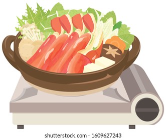 蟹鍋、寄せ鍋、牡蠣鍋 鍋をテーマにしたイラスト集 – ぴぴ