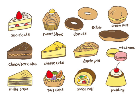 英語英単語練習プリント 食べ物全4種まめつぶワーク