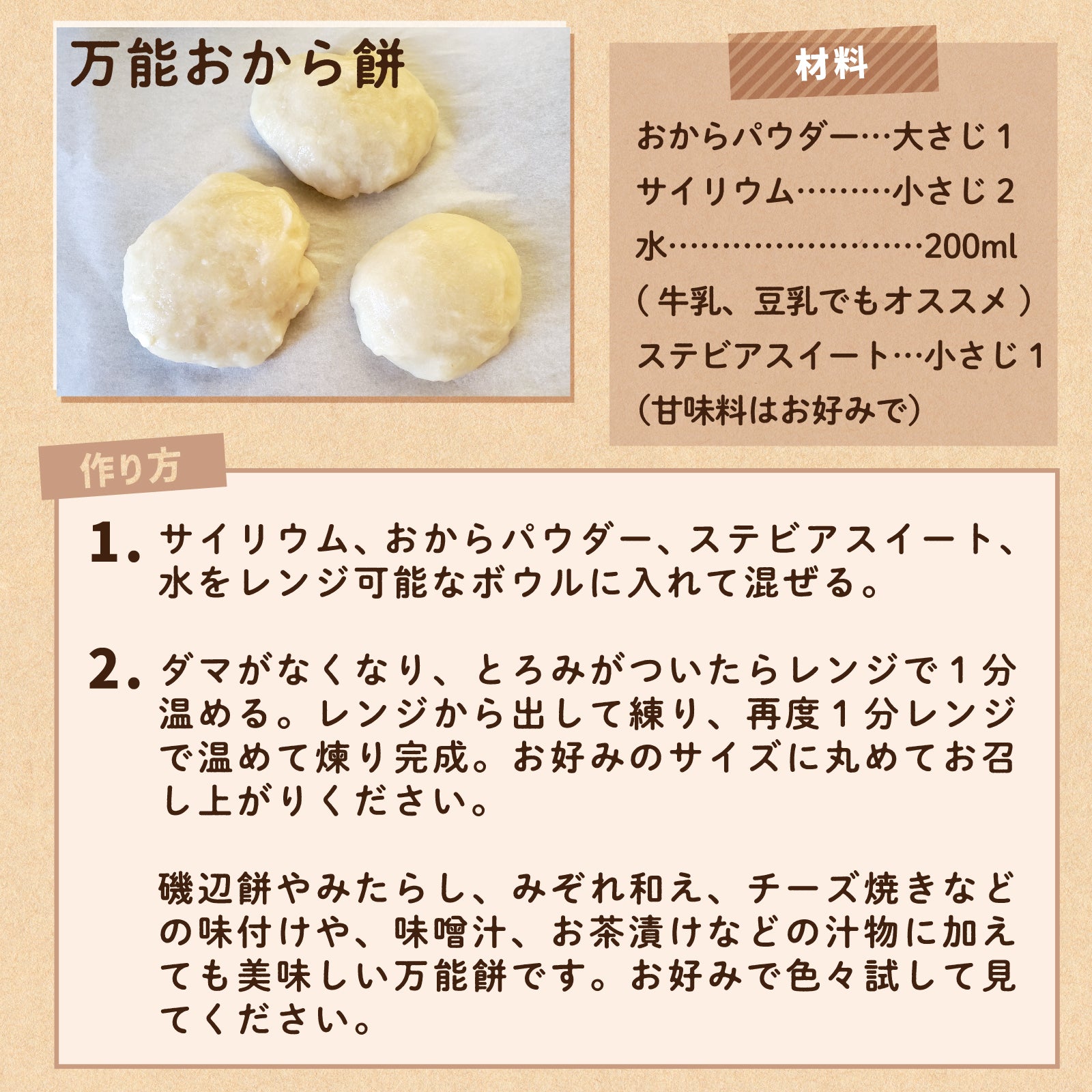 おからパウダーの人気レシピ 15選 美味しく糖質カット！レシピサイトNadia