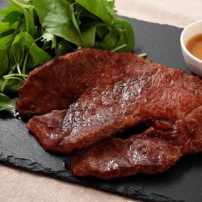 コストコのミスジをステーキで