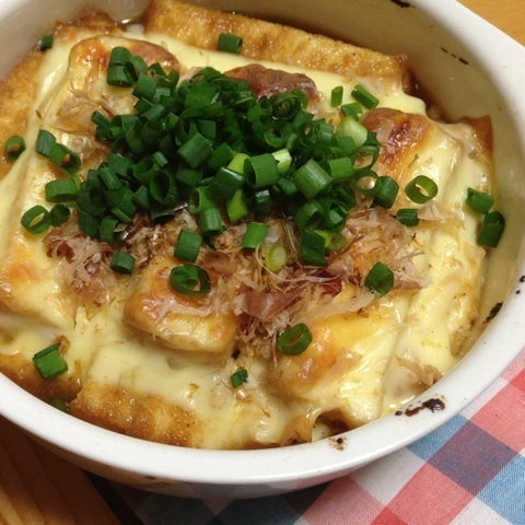 仕上げはグリルでこんがり♪ 厚揚げの味噌ねぎ詰め焼き花ぴーのあてレシピ