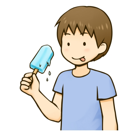 アイスを食べる女の子のフリーイラスト素材 - 無料のイラスト素材 タダ絵