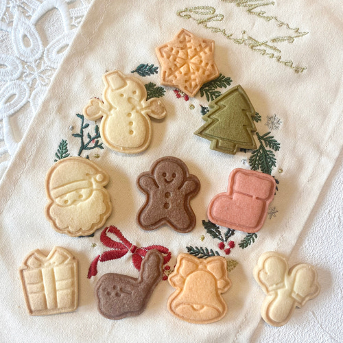 クリスマスお菓子☆アイスボックスクッキーでサンタとツリークッキーの作り方