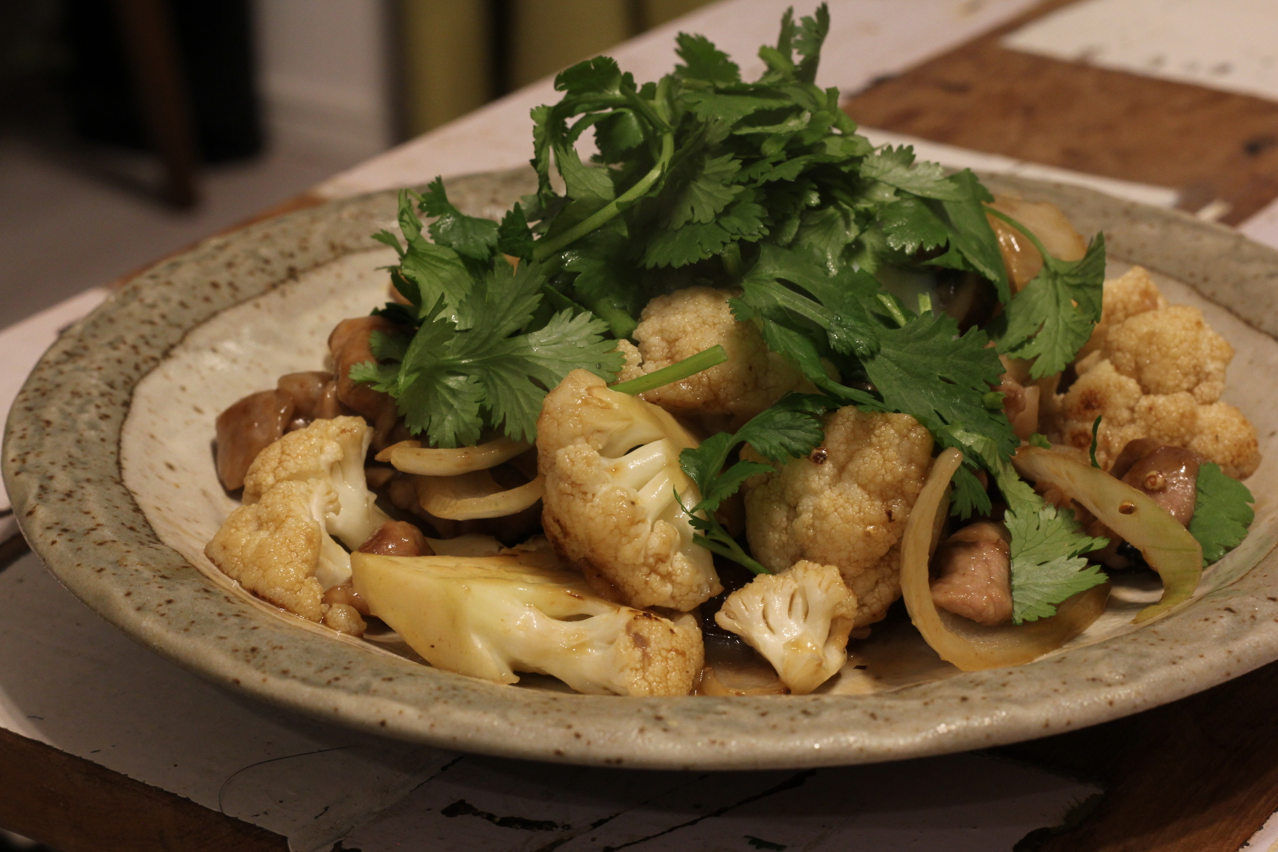 ブロッコリーとカリフラワーのオイスターソースかけ