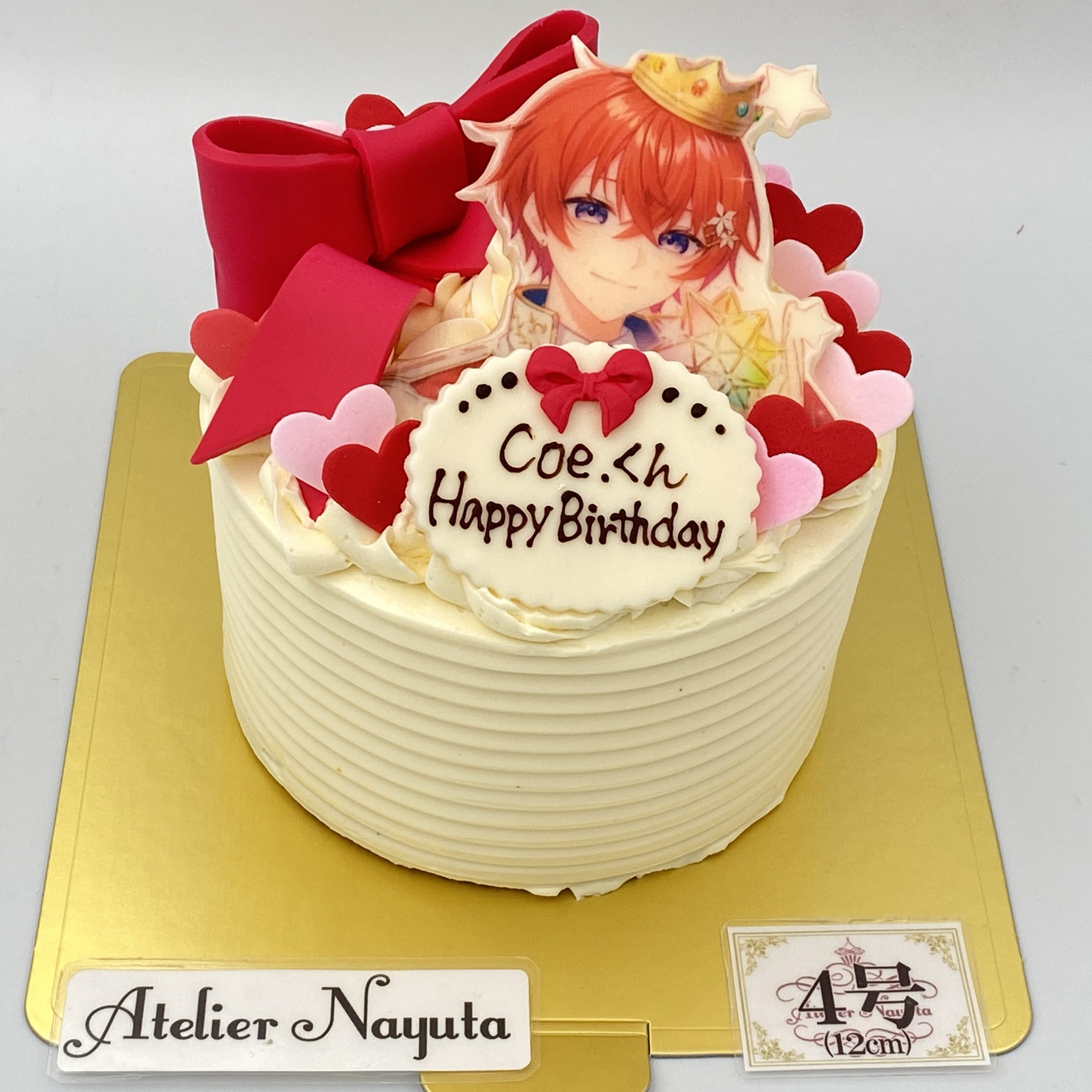 シンプルセンイルケーキ りぼん黒–オーダーケーキの通販・専⾨店 ⼤阪堀江のルナコーボーLunaKOBO