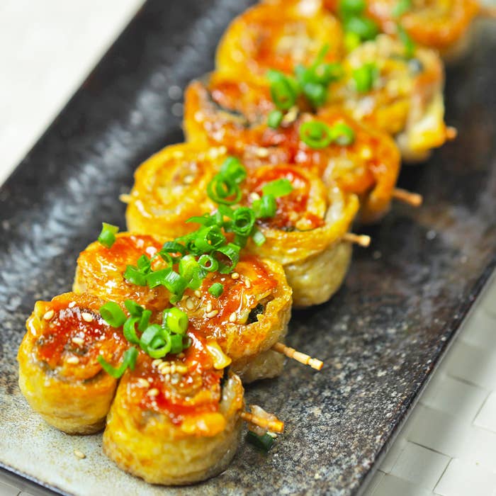 うす揚げのベーコンチーズ焼き