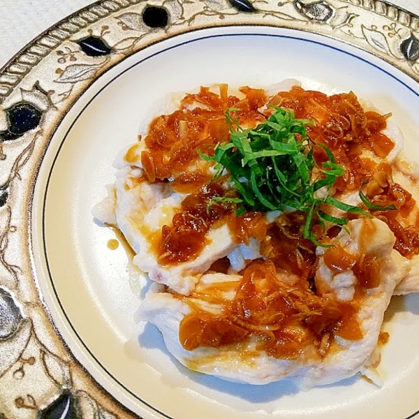 茹で鶏の葱ソース めちゃ旨タレで食べだしたら止まらない