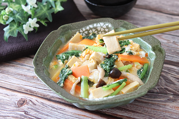 白菜と油揚げの卵とじ