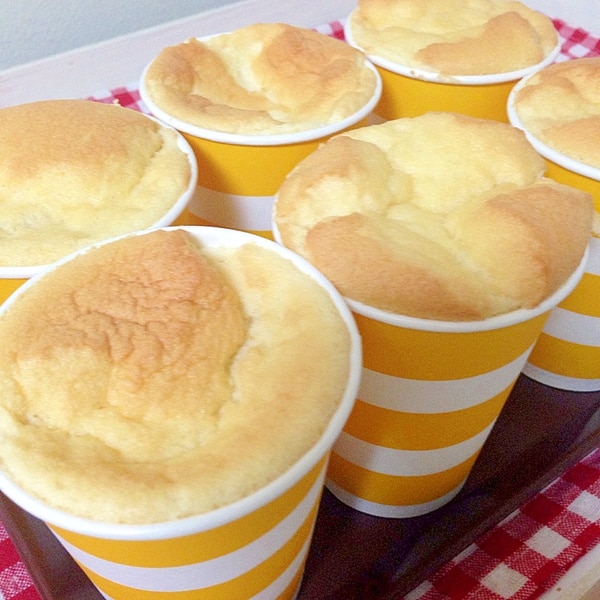 紙コップでお手軽＆簡単♪超シンプルなシフォンケーキ☆メリリマ「米ぬか油」でつくるおいしいレシピ その３- めろんカフェ