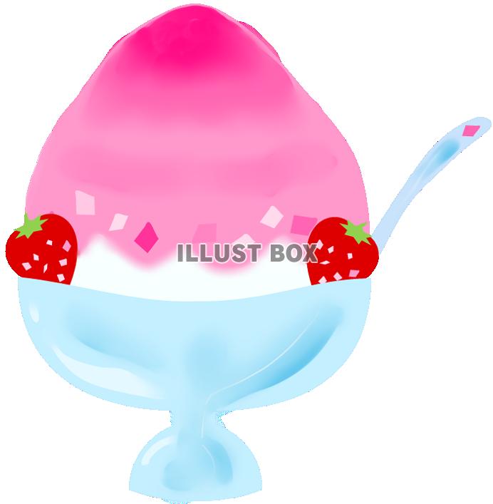 かき氷を食べる男の子と女の子のイラストイラスト無料・かわいいテンプレート