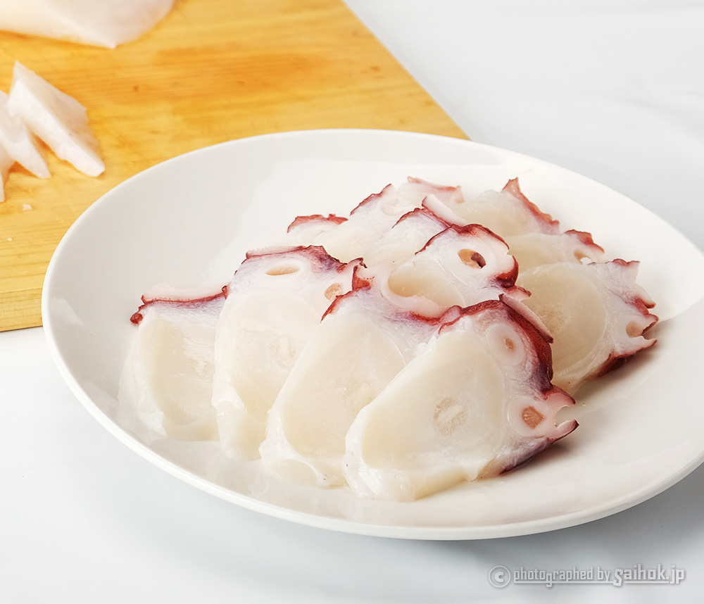 タコの刺身 ２種類の切り方と寿司の握り方