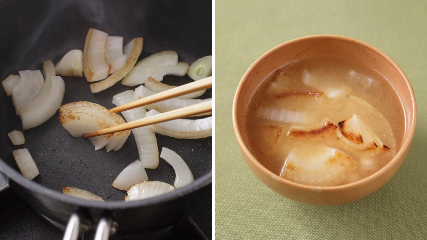 玉ねぎとにんじんのみそ汁