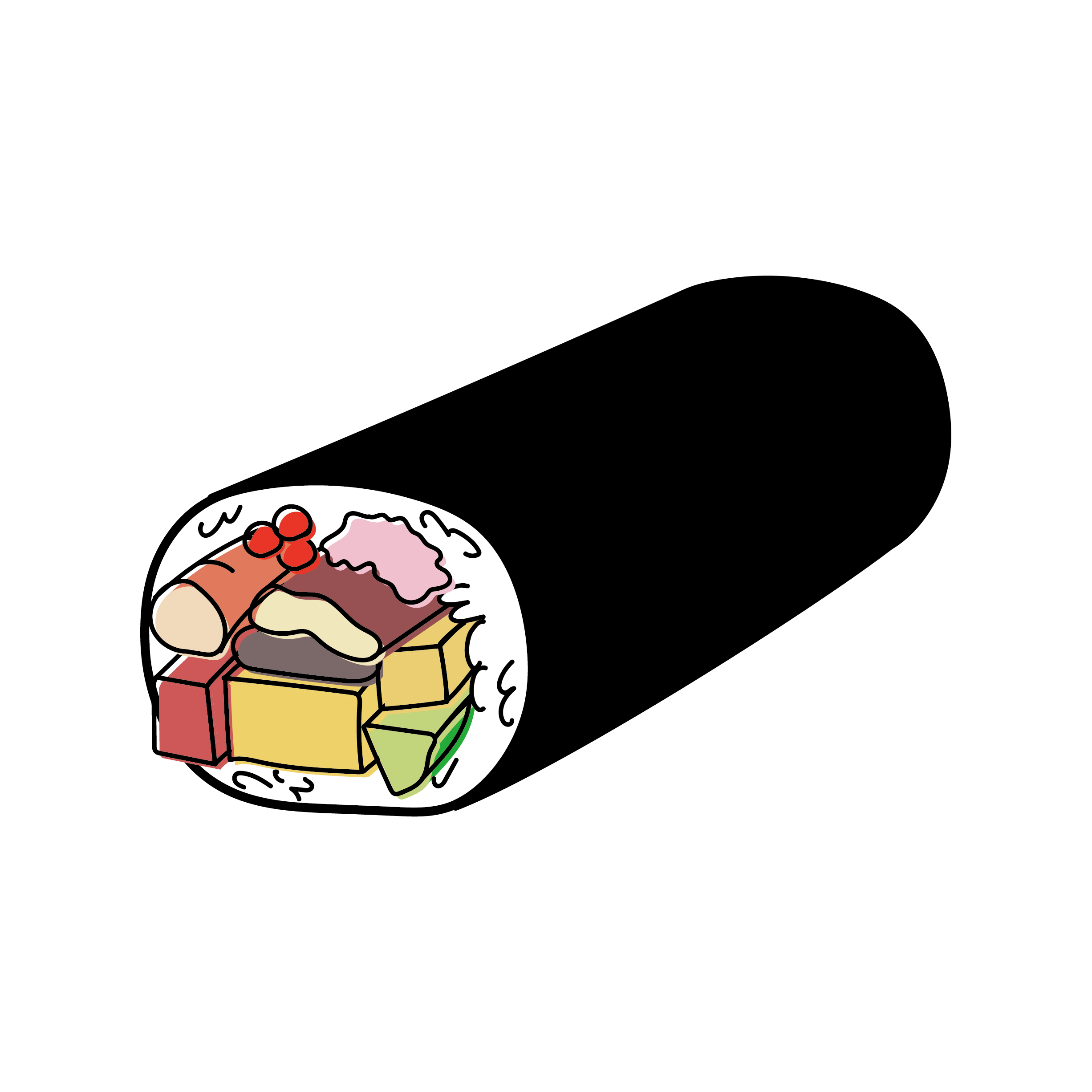 恵方巻を食べる猫かわいいフリーアイコン・イラストの無料素材サイトフリーペンシル