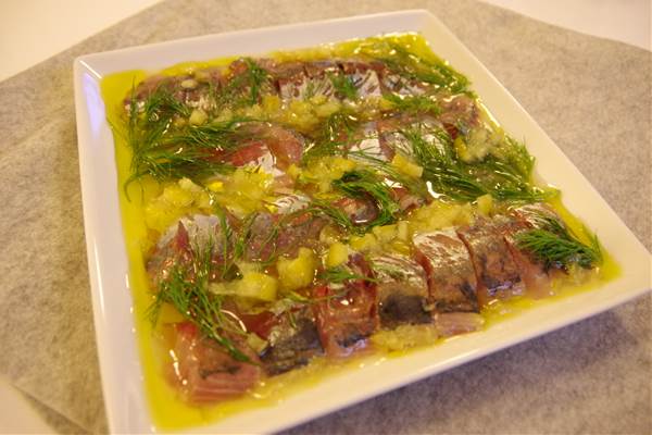 あじのカルパッチョ 梅ソース