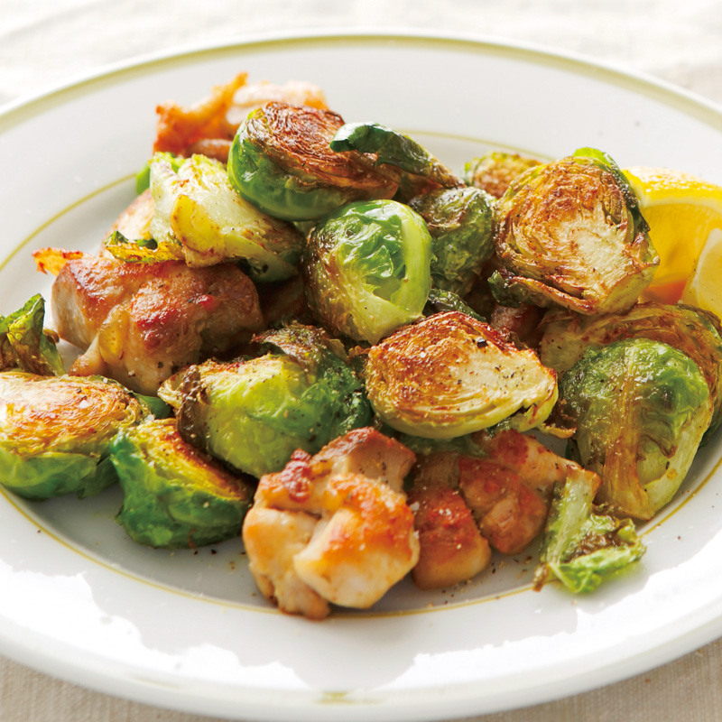 芽キャベツのシンプルガーリックソテー甘さびっくり