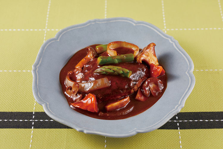 塩で食べるやわらかハンバーグ デミグラスソース付 ふるラボ